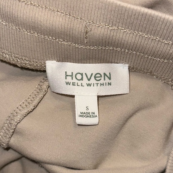*SET OF 2* Haven Well Within Neutral Organic Cotton Interlock Lounge Joggers S - Picture 5 of 16